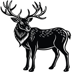 Adobe Illustrator Arelk head silhouette collection set. deer, moose. animal, horn, jungle, hunting concept. for print, poster, sticker, and other designs. monochrome vector illustration.twork