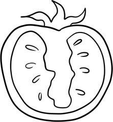 Tomato, Fresh Tomato, Vector, Vegetable, Line