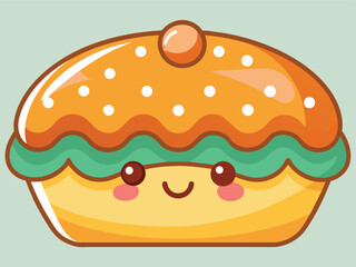 Cartoon cheeseburger illustration on white background with colorful ingredients