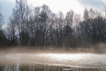 Morning mist over the river