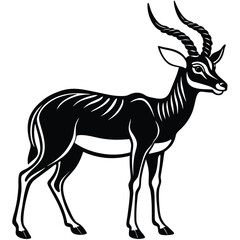 Adobe Illustrator ArtworkGazelle vector icon silhouette jump black antelope. Ghazal run vector stand side view illustration isolated on white background