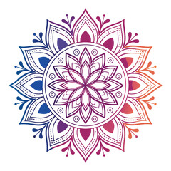  Pattern in the form of a mandala. Henna tattoo mandala. Mehndi style. Decorative pattern in oriental style. Coloring book page.