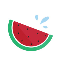 Juicy watermelon isolated on white. Flat vector summer Illustrations. Design for for packaging.