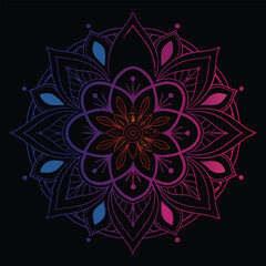  Pattern in the form of a mandala. Henna tattoo mandala. Mehndi style. Decorative pattern in oriental style. Coloring book page.