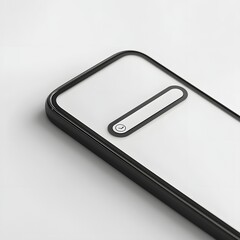 Minimal flat search bar icon black and white, AI generation