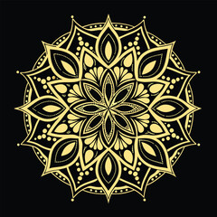  Pattern in the form of a mandala. Henna tattoo mandala. Mehndi style. Decorative pattern in oriental style. Coloring book page.