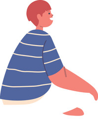 Little boy sitting on floor