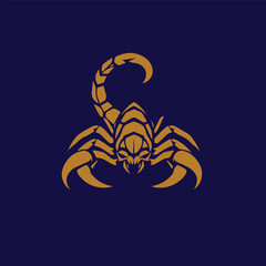 Menacing Scorpion Logo with Raised Tail in Bold Line Art