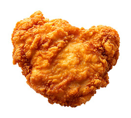 Crispy fried chicken thigh isolated on transparent background
