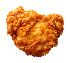 Crispy fried chicken thigh isolated on transparent  background