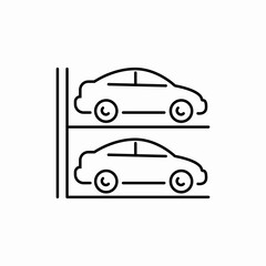 Multi level parking garage icon vector sign