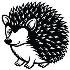 Adobe IlluBlack Hedgehog silhouette. Vector shadow. Laser cutting pathstrator Artwork