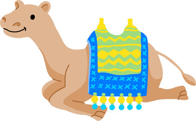 Obraz premium Baby Camel Full Color Cute Style Digital Art for Social Media Vector Illustration