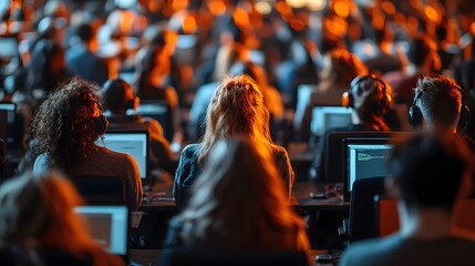 Remote work platform launch event with global team avatars