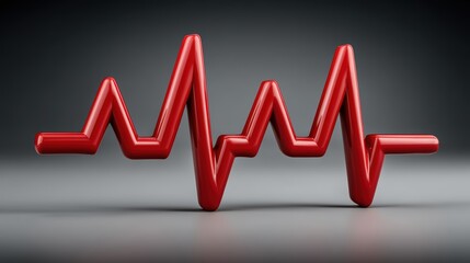 Pulsating red heart on a black background, symbol of life, love, and health red