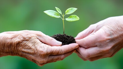Generational connection through planting a young sapling