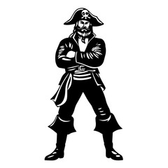 Naklejka premium Old sailor, old captain, fisherman vector illustration isolated