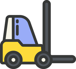 Forklift Filled Line Icon