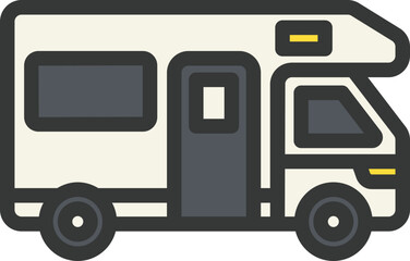 Camper Van Filled Line Icon