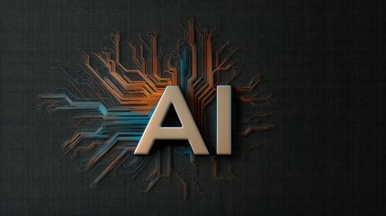 Modern Digital AI Concept with Circuit Patterns and Design Elements