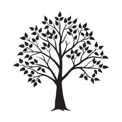 Obraz premium Vector tree silhouette, a symbol of life's growth