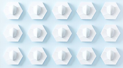 Business HR Hiring Employee Development Building Team Abstract hexagonal shapes on a light background.