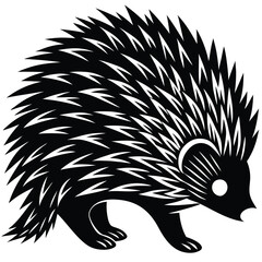 Adobe IllustratorNorth American Porcupine Vector Silhouette, Porcupine Illustration, Porcupine Art Hand Drawn Line Art, Hedgehog in White Background Artwork