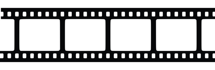 Seamless Black Film Strip Template For Photo Or Video Content Media