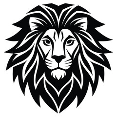 Tribal Lion Head Silhouette