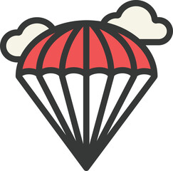 Parachute Filled Line Icon