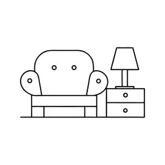 Simple Line Art Furniture vector Design.