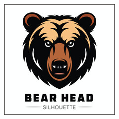 Bear Head Silhouette Vector