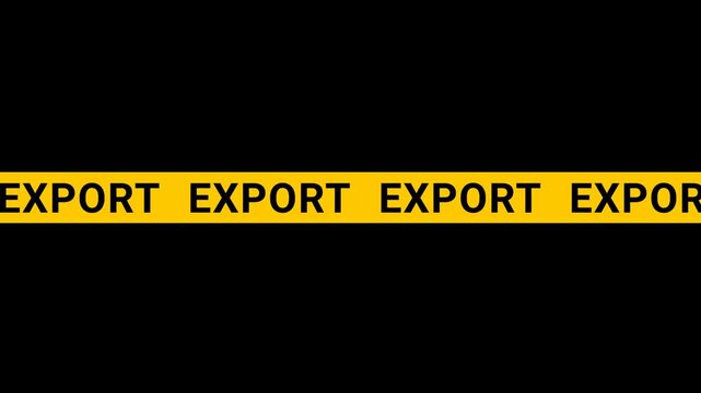 Export text in yellow tape animation