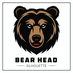 Bear Head Silhouette Vector