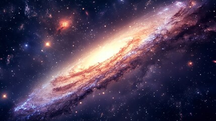 Fototapeta premium Stunning spiral galaxy with vibrant colors and cosmic dust.