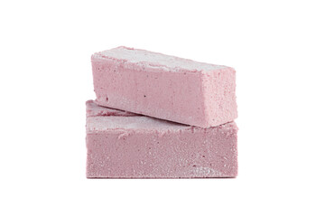 Sweet fruit cranberry pastille in the form of bars on a white background.