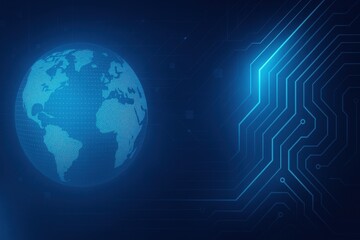 Naklejka premium Global Network Technology Digital World Connectivity Abstract Illustration