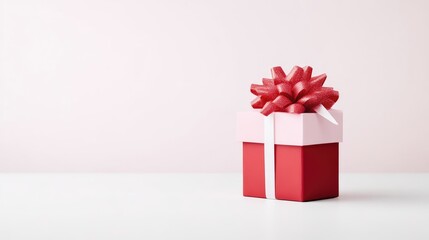 Obraz premium Red and Pink Gift Box with Bow