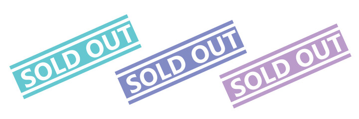 sold out text minimalist square rubber stamp