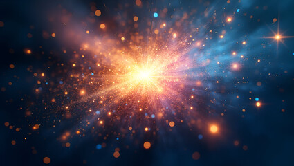 Fototapeta premium Vibrant Celestial Explosion of Twinkling Stars and Cosmic Light