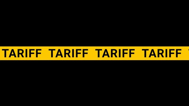 Tariff yellow tape Animation
