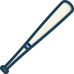 Baseball Bat Filled Line Icon