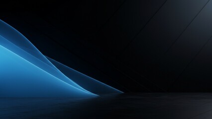 Abstract Blue and Black Diagonal Light Pattern on Metallic Texture Background