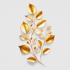 Elegant Golden Leaf Design on Subtle Textured Background