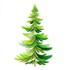 Obraz premium Lush Green Paper Tree Decoration for Festive and Seasonal Displays