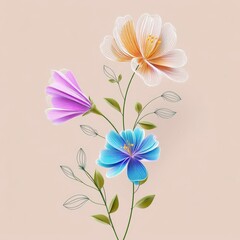 Colorful Floral Arrangement with Blooming Flowers on Soft Background
