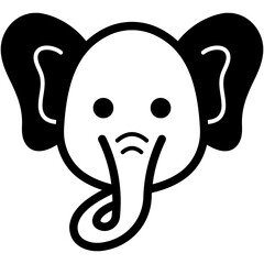 Cute Elephant Solid Black