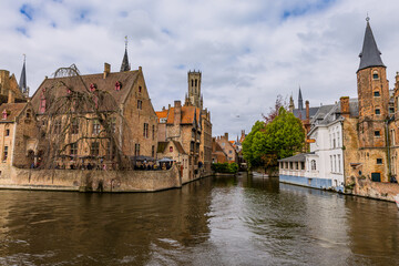 Naklejka premium Quai du Rosaire à Bruges appelée la Venise du Nord