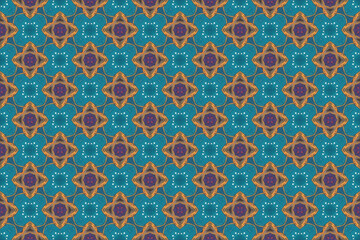 Seamless Shape Fashion Art Template Tile Visual Graphic Digital Fabric Symmetric Endless Texture Textile Luxury Cloth Decoration Design Wallpaper Background Perspective Interior Geometric Pattern.