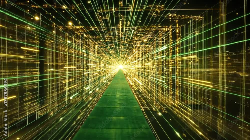 Poster exploration of digital cyberspace with particles and data connections generative ai